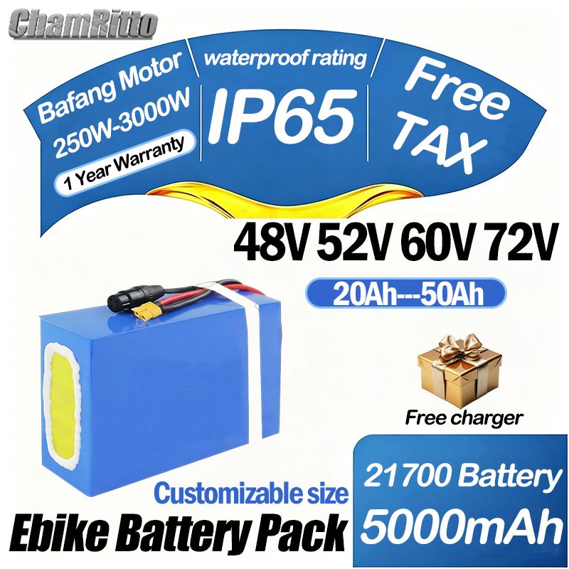 Batería de bicicleta eléctrica - 60V 30Ah 21700 Battery Pack reseña y precio