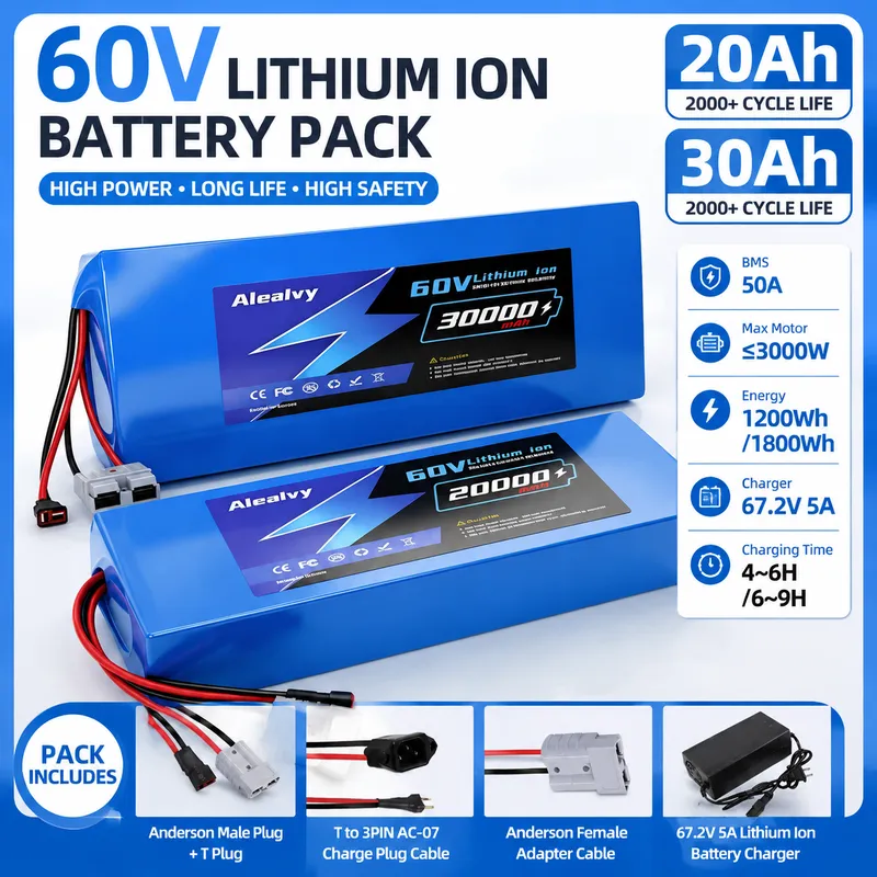   Paquete de baterías de litio - 60V 30Ah 21700 Battery Pack reseña y precio