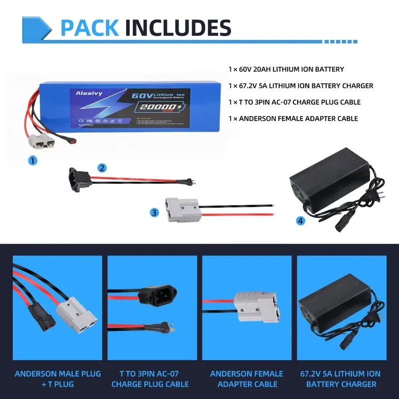   Paquete de baterías de litio - 60V 30Ah 21700 Battery Pack reseña y precio